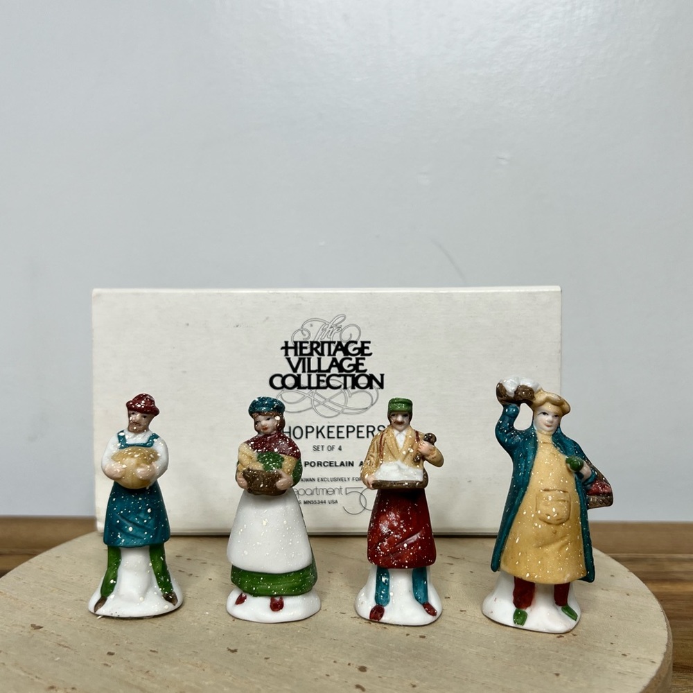 Vintage Department 56 Shopkeepers, the heritage village collection.